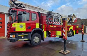 An Aerial Ladder Platform at Worthing Fire Station