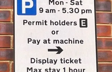 Parking sign in West Sussex